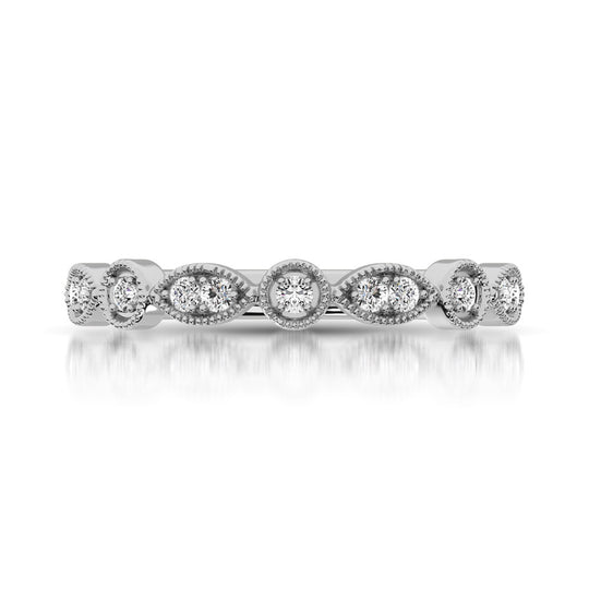 1/10 ct Diamond Stackable Wedding Band in 10k White Gold