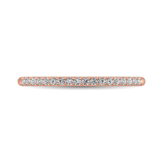 Alianza de Boda con Diamantes de 1/10 qt en Oro Rosa de 14K