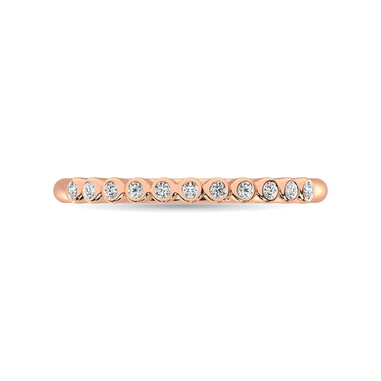 Diamante 1/20 Ct.Tw. Anillo apilable en oro rosa de 10 quilates