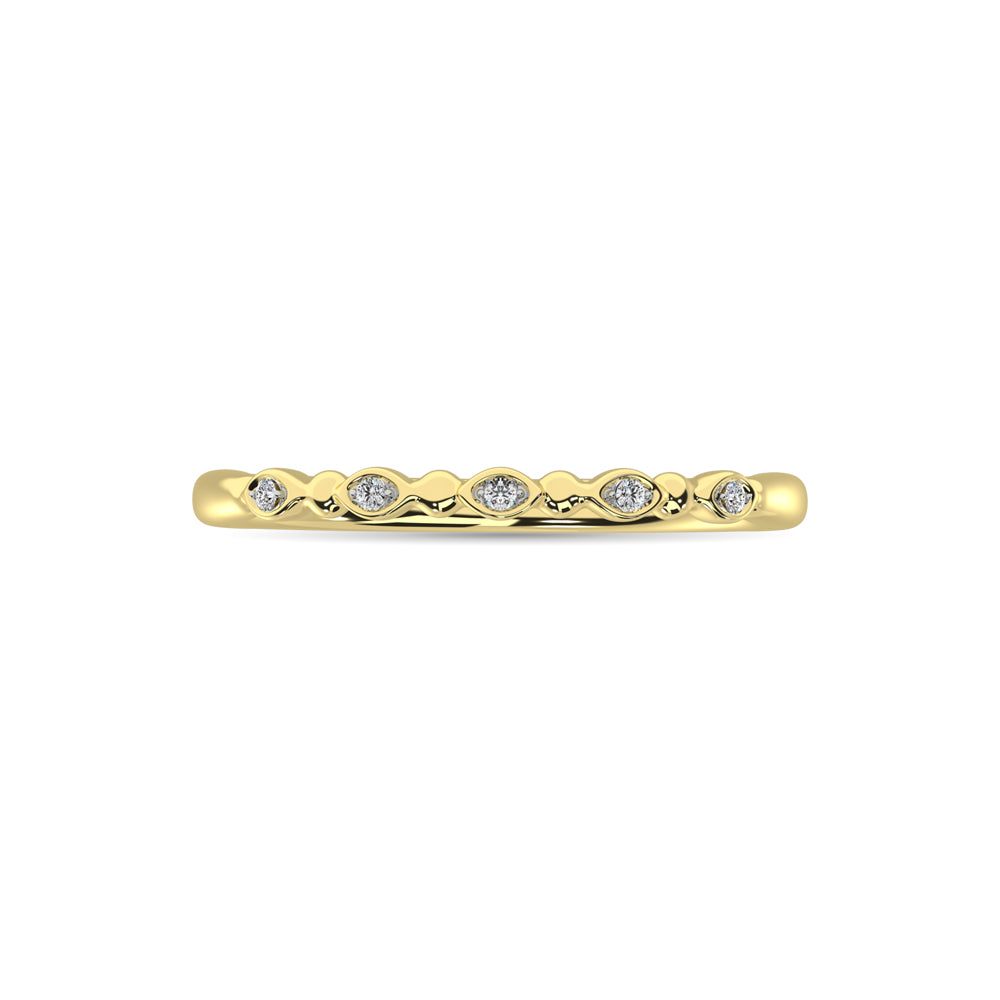 1/50 Cttw Diamond Marquise Bubble Stackable Wedding Band in 10k Yellow Gold