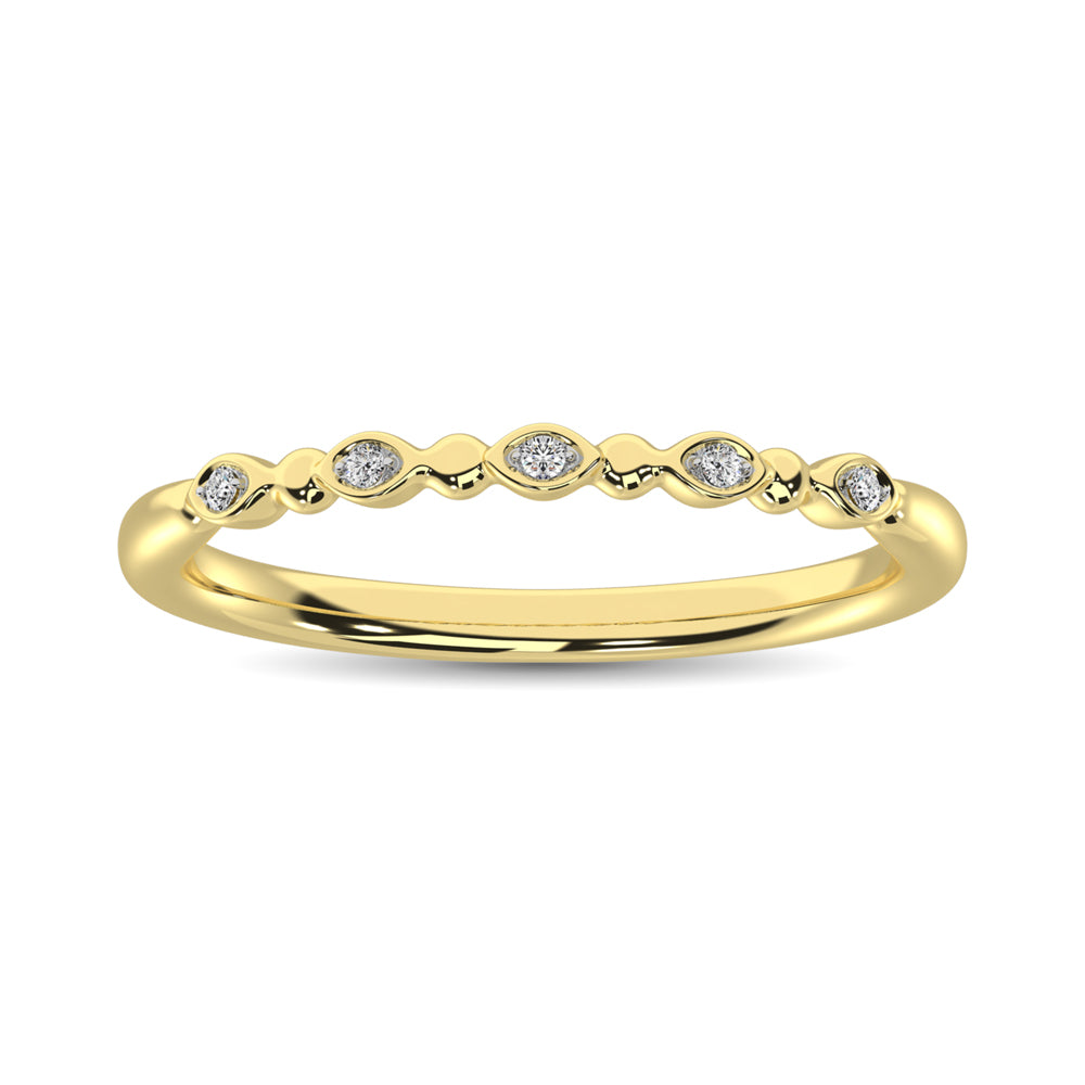 1/50 Cttw Diamond Marquise Bubble Stackable Wedding Band in 10k Yellow Gold