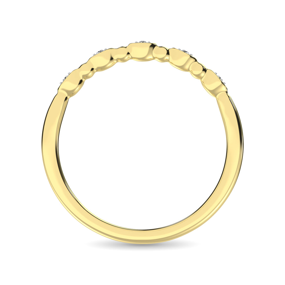 1/50 Cttw Diamond Marquise Bubble Stackable Wedding Band in 10k Yellow Gold