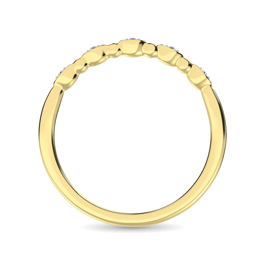 1/50 Cttw Diamond Marquise Bubble Stackable Wedding Band in 10k Yellow Gold