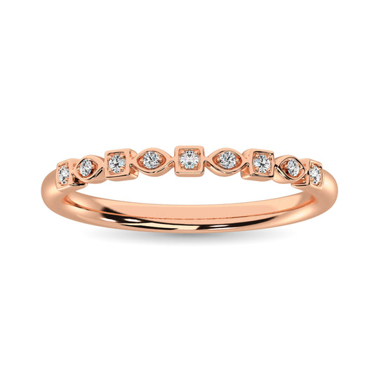 Diamante 1/20 Ct.Tw. Banda apilable en oro rosa de 10 quilates