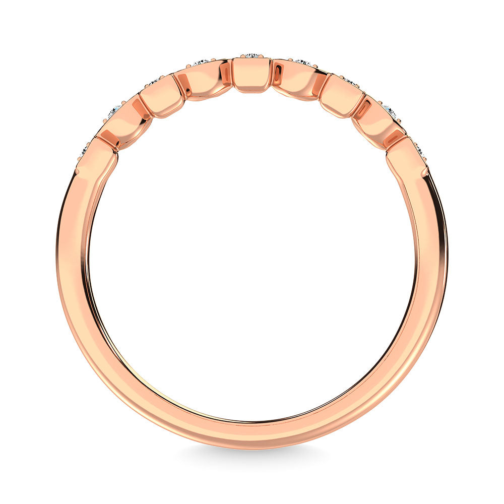 Diamante 1/20 Ct.Tw. Banda apilable en oro rosa de 10 quilates