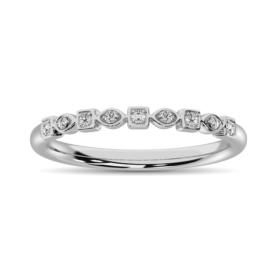 Diamante 1/20 Ct.Tw. Banda apilada en oro blanco de 10 quilates