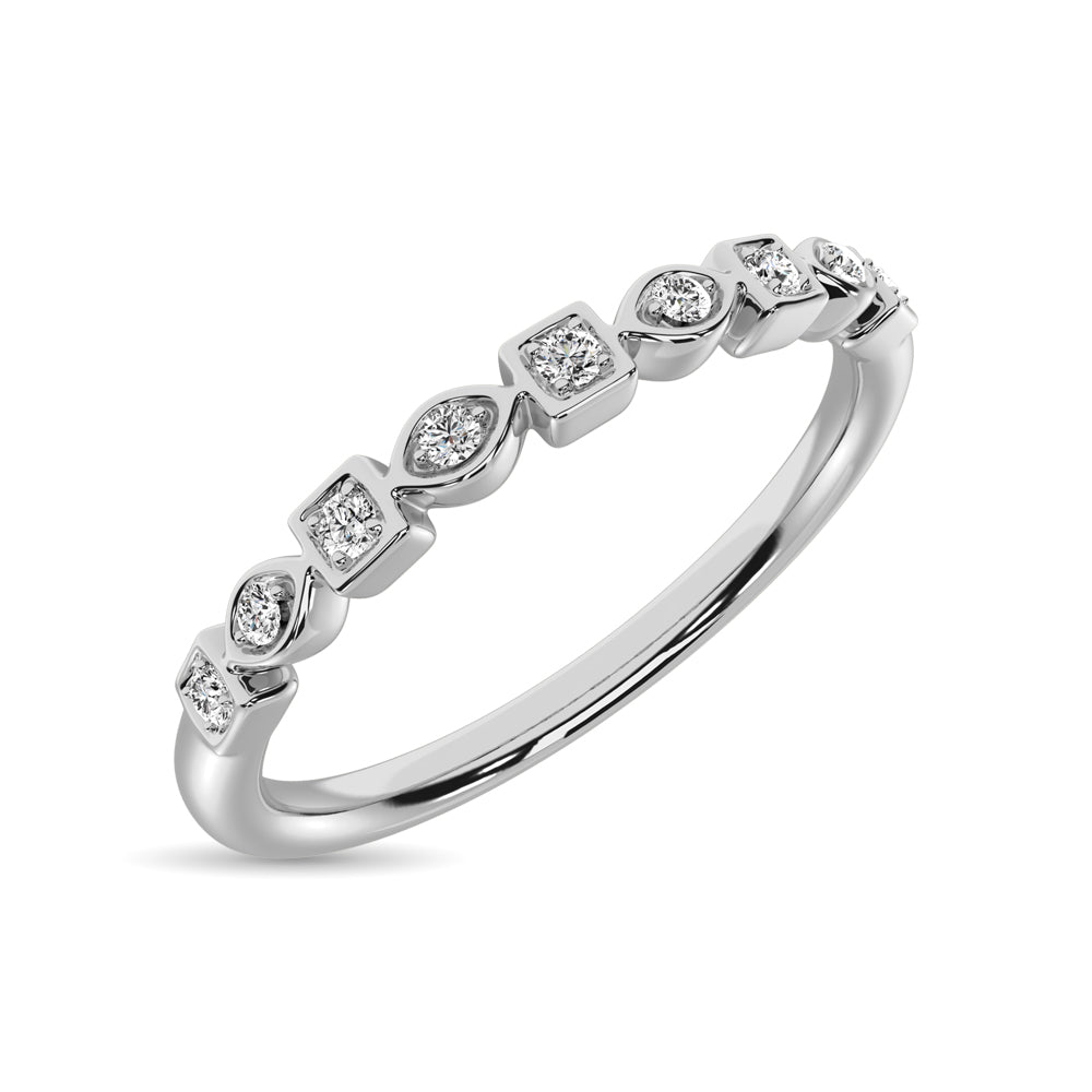 Diamante 1/20 Ct.Tw. Banda apilada en oro blanco de 10 quilates