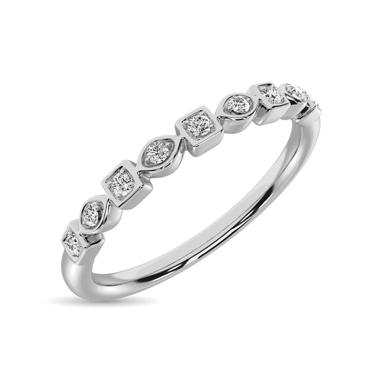 Diamante 1/20 Ct.Tw. Banda apilada en oro blanco de 10 quilates