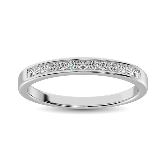 Diamante 1/5 Ct.Tw. Banda a m√°quina con juego de canales en oro blanco de 14 k