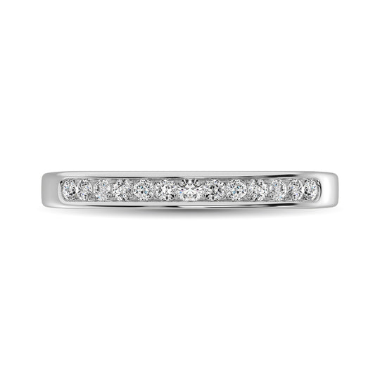 Diamante 1/5 Ct.Tw. Banda a m√°quina con juego de canales en oro blanco de 14 k