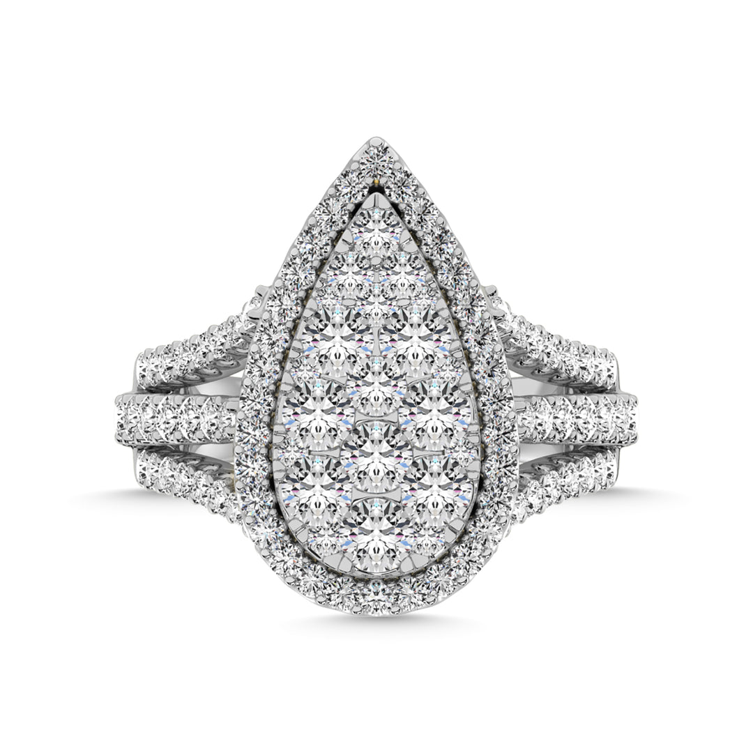 Diamante 2 7/8 Ct.Tw. Anillo de compromiso en oro blanco de 14 k