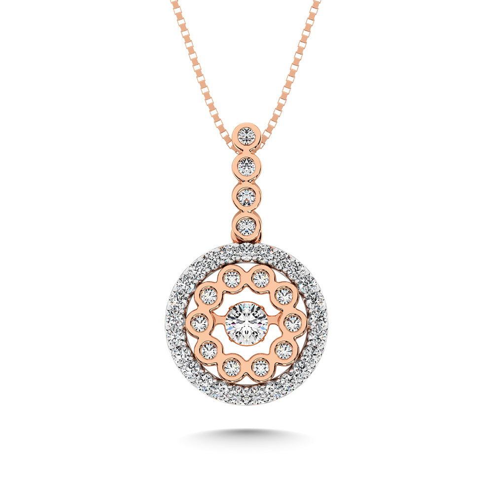 Colgante de moda con diamantes de 1/2 quilates en dos tonos de 10 quilates