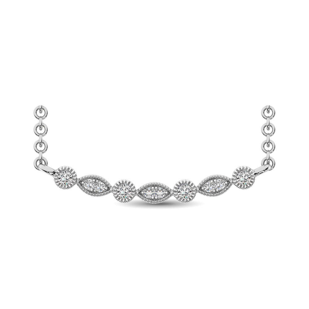 1/10 Carat Diamond Fashion Necklace in 10K White Gold