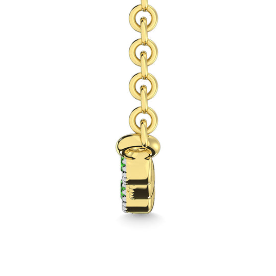 1/10 Ct. Tw. Diamond and Tsaverite Fashion Necklace in 10K Yellow Gold