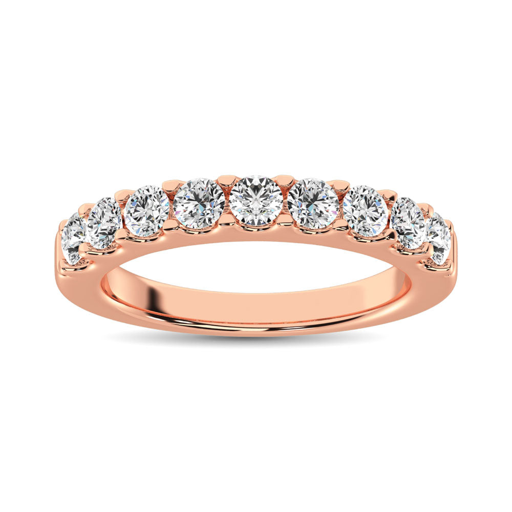 3/4 ct. 14K Rose Gold Diamond 9th Stone Anniversary Band