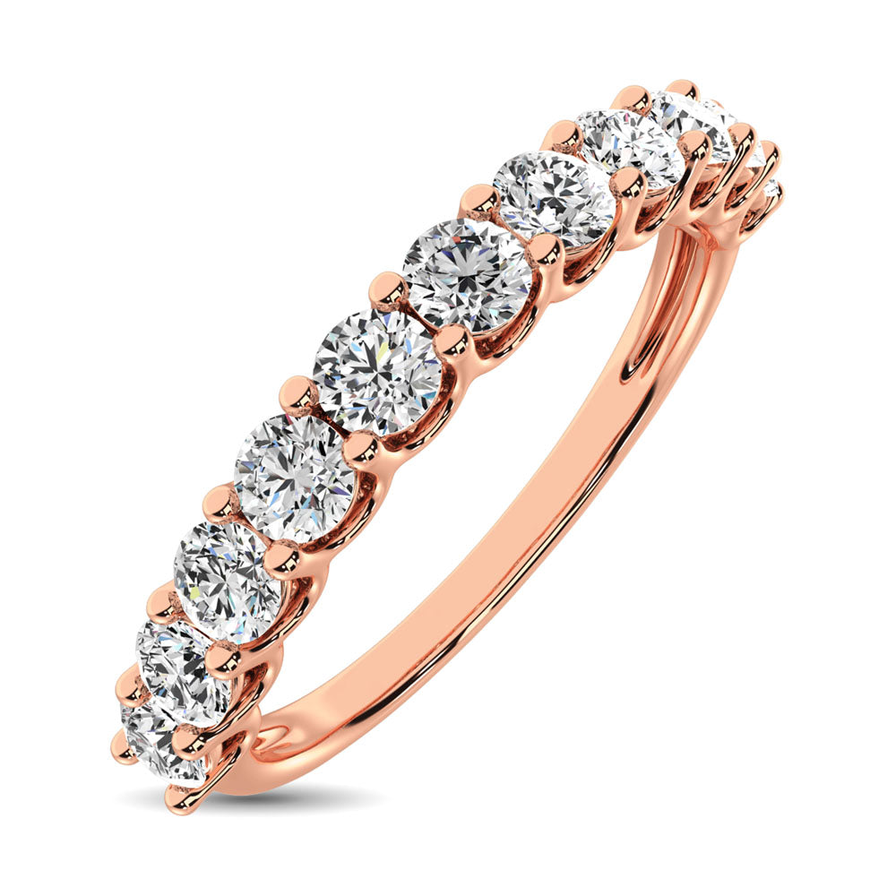 3/4 ct. 14K Rose Gold Diamond 9th Stone Anniversary Band
