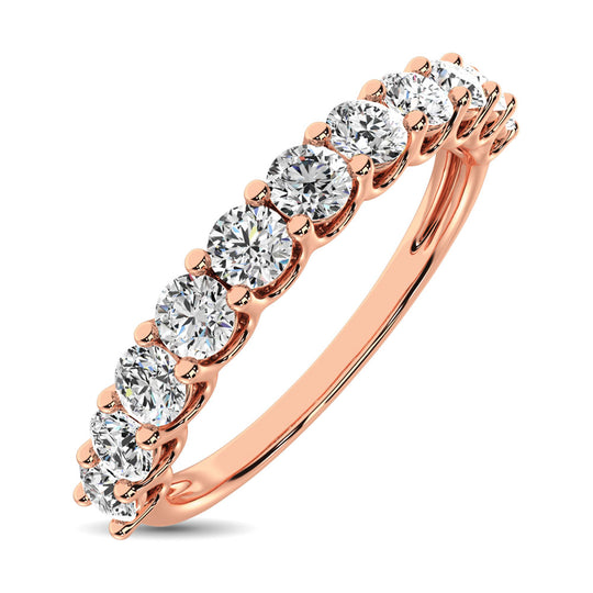 3/4 ct. 14K Rose Gold Diamond 9th Stone Anniversary Band