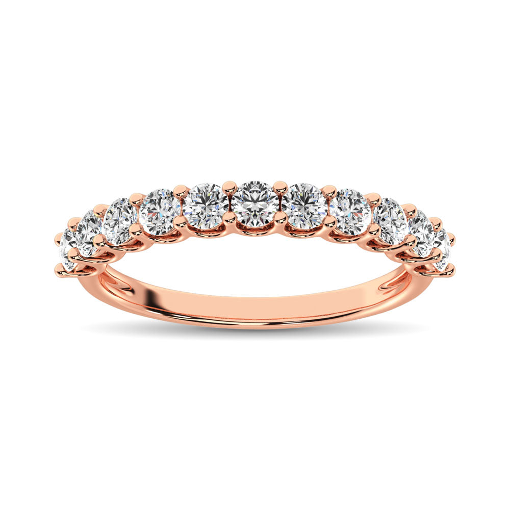 3/4 ct. 14K Rose Gold Diamond 9th Stone Anniversary Band