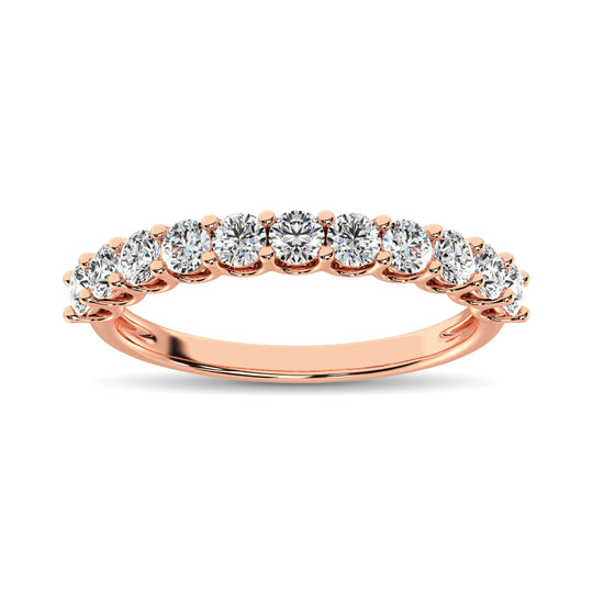 3/4 ct. 14K Rose Gold Diamond 9th Stone Anniversary Band