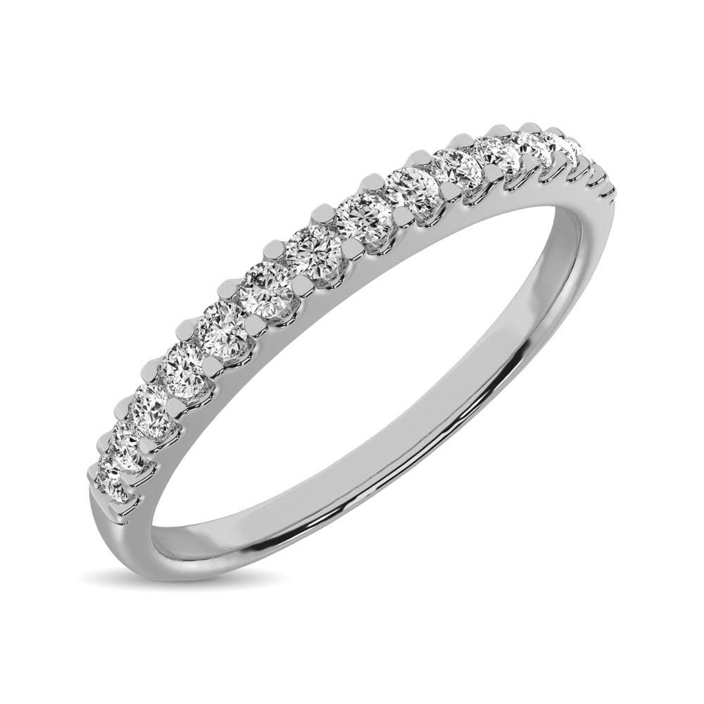 1/5 carat total 14k white gold diamond 9 stone anniversary band