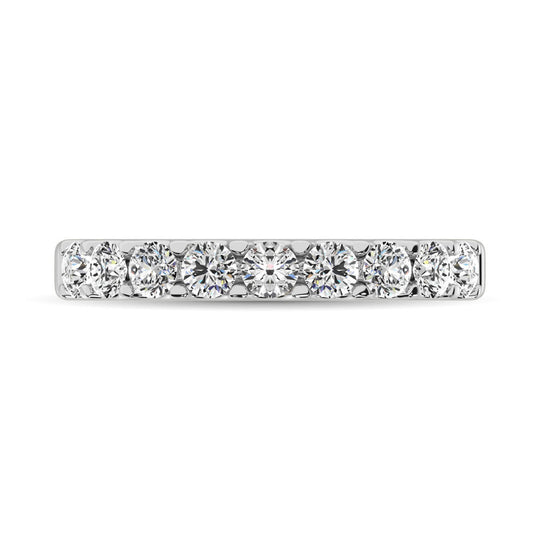 14K White Gold 1/4 ct. Diamond 9 Stone Anniversary Band