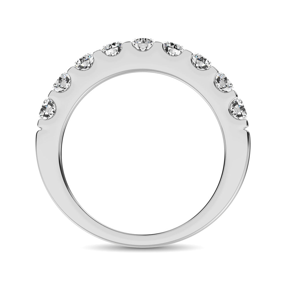 14K White Gold 1/4 ct. Diamond 9 Stone Anniversary Band