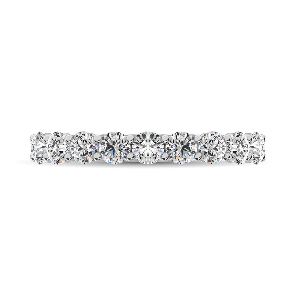 14K White Gold 1 ct. Diamond 9 Stone Anniversary Band