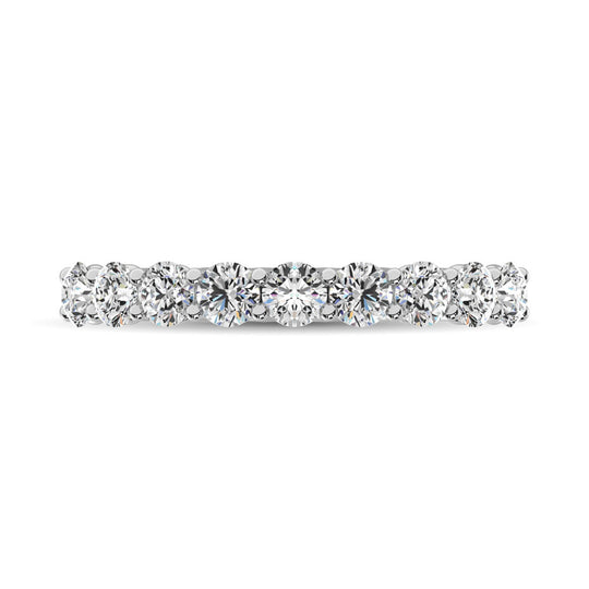 14K White Gold 1 ct. Diamond 9 Stone Anniversary Band