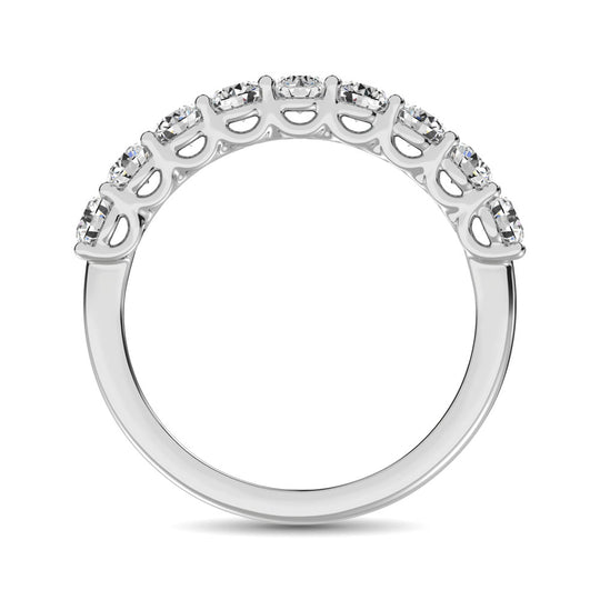 14K White Gold 1 ct. Diamond 9 Stone Anniversary Band