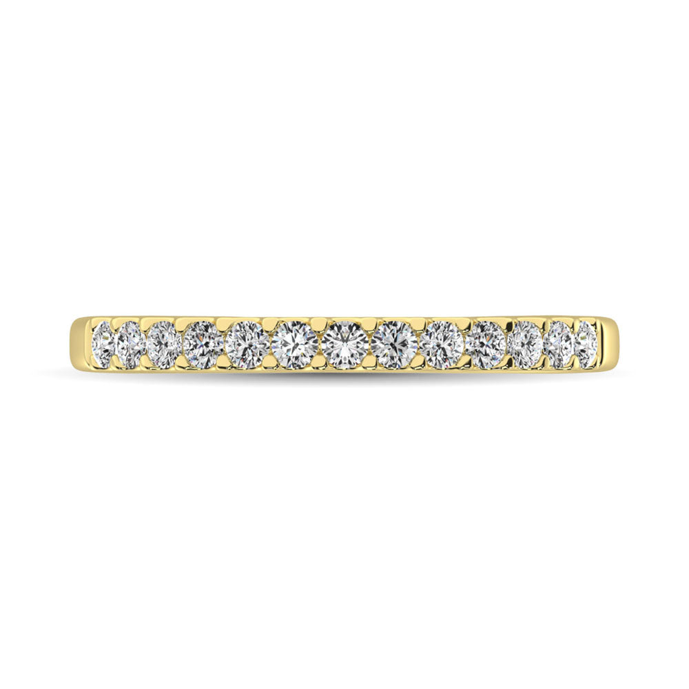 Diamante de oro amarillo de 14 quilates de 1/4 qt. total Banda del 9 aniversario de piedra