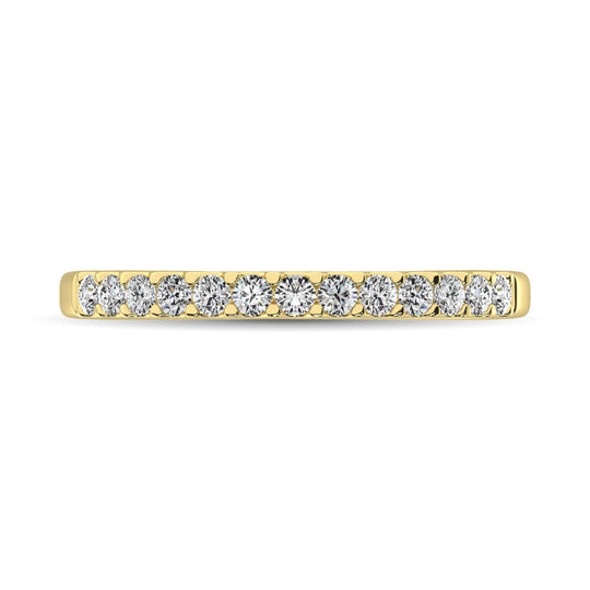 Diamante de oro amarillo de 14 quilates de 1/4 qt. total Banda del 9 aniversario de piedra