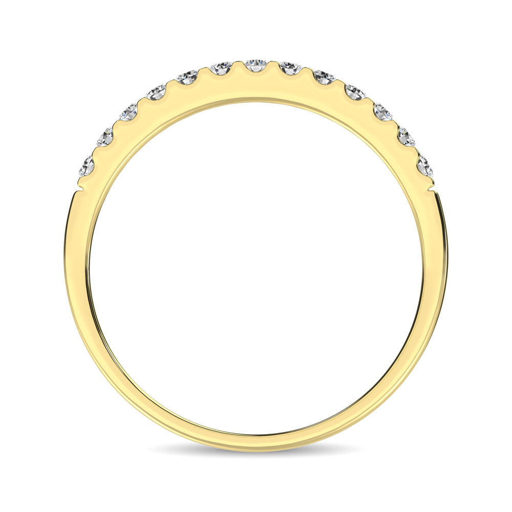 Diamante de oro amarillo de 14 quilates de 1/4 qt. total Banda del 9 aniversario de piedra