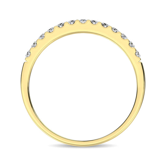 Diamante de oro amarillo de 14 quilates de 1/4 qt. total Banda del 9 aniversario de piedra