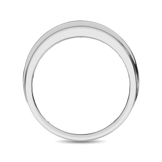 10K white gold 1/2 ct.tw. Men's band with satin diamond finish.