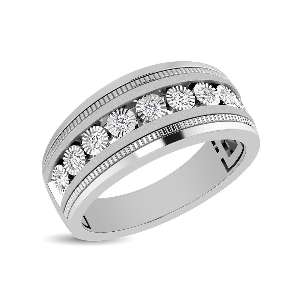 10K White Gold 1/2 ct. Tw. Diamond Illusion 9-Stone Men's Band