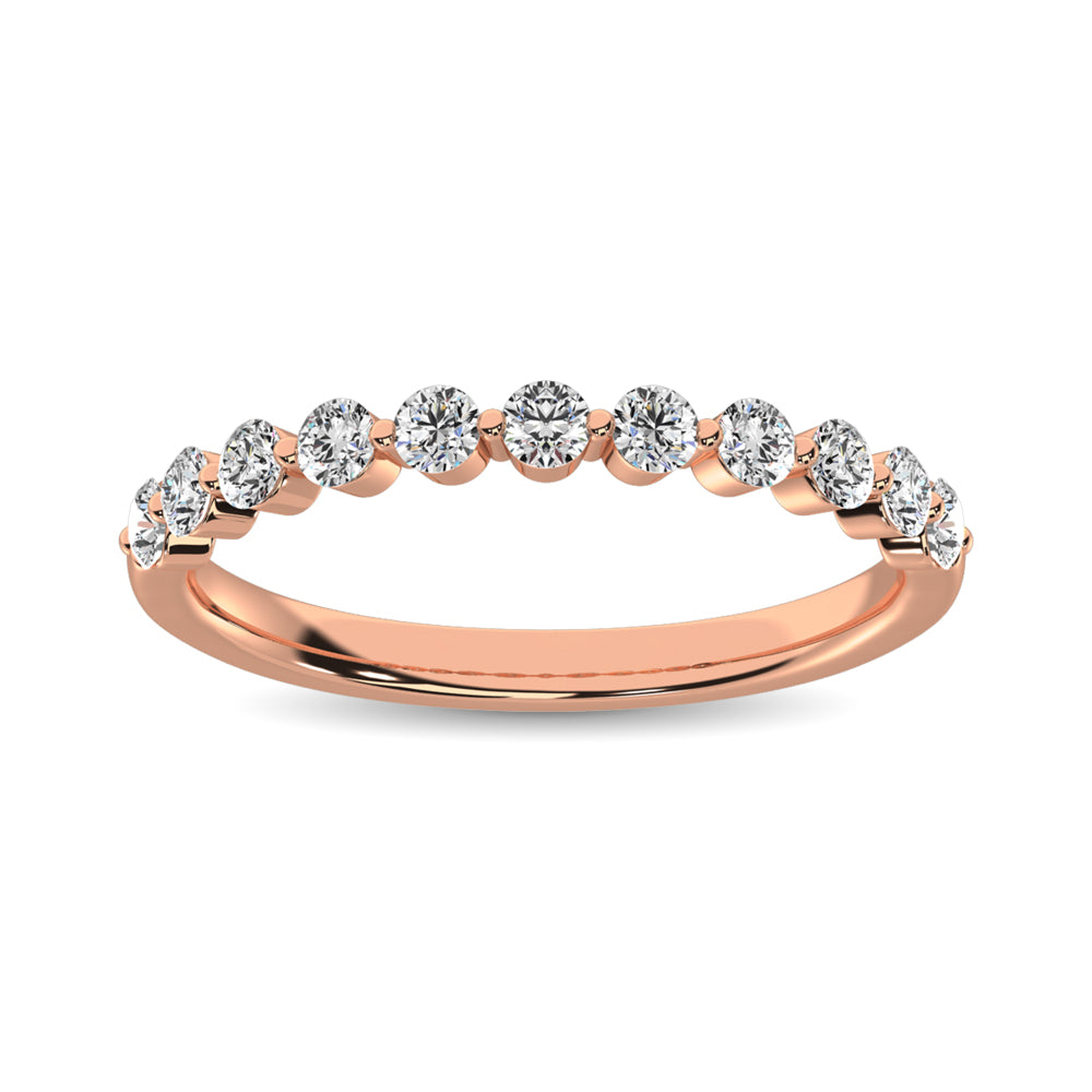 Diamante 1/2 Ct.Tw. Alianza apilable en oro rosado de 14 k