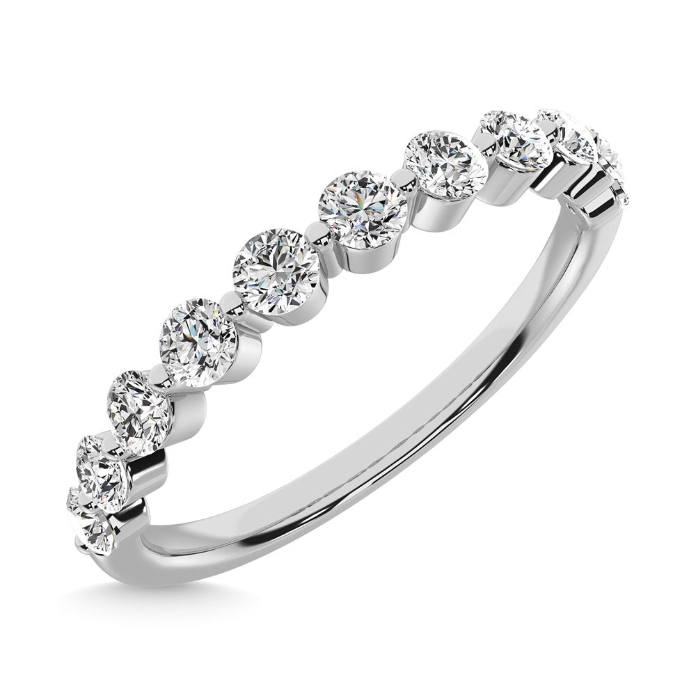 Diamante de 1 qt.Tw. Anillo apilable en oro blanco de 14 k