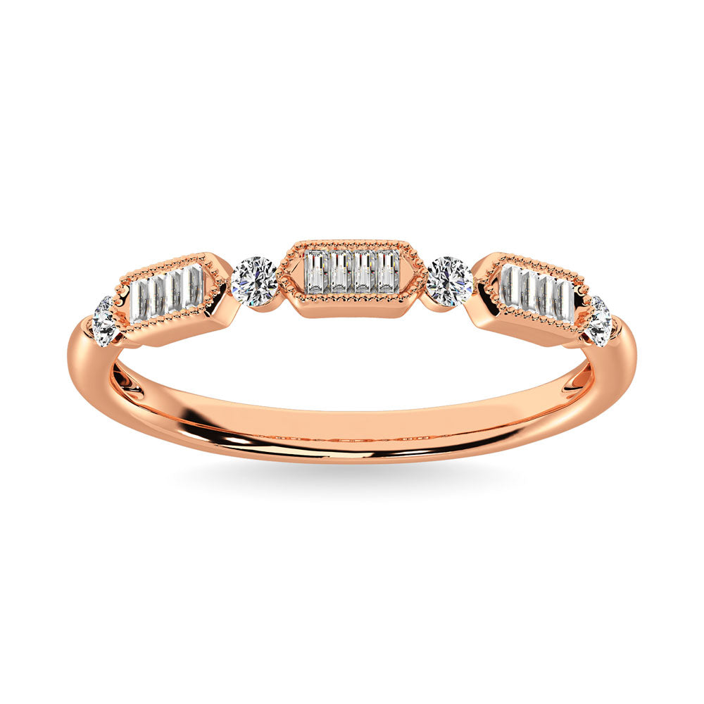 Diamante 1/5 Ct.Tw. Alianza de aniversario en oro rosado de 14 k