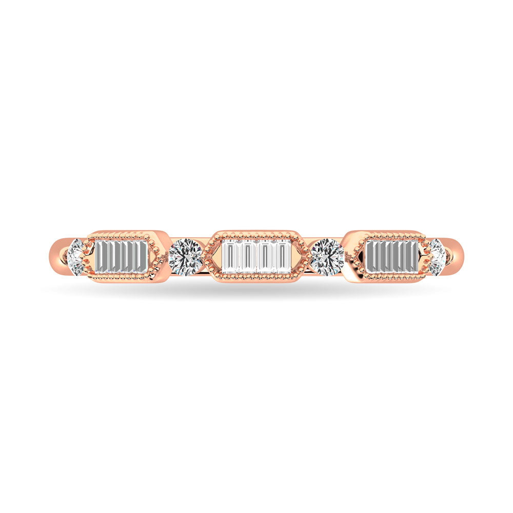 Diamante 1/5 Ct.Tw. Alianza de aniversario en oro rosado de 14 k