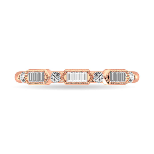 Diamante 1/5 Ct.Tw. Alianza de aniversario en oro rosado de 14 k