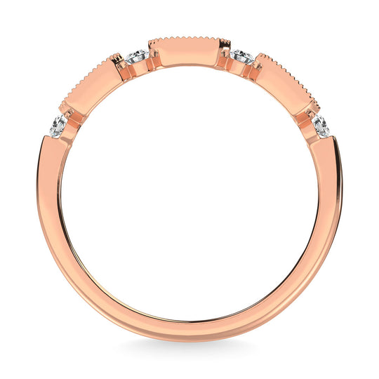 Diamante 1/5 Ct.Tw. Alianza de aniversario en oro rosado de 14 k