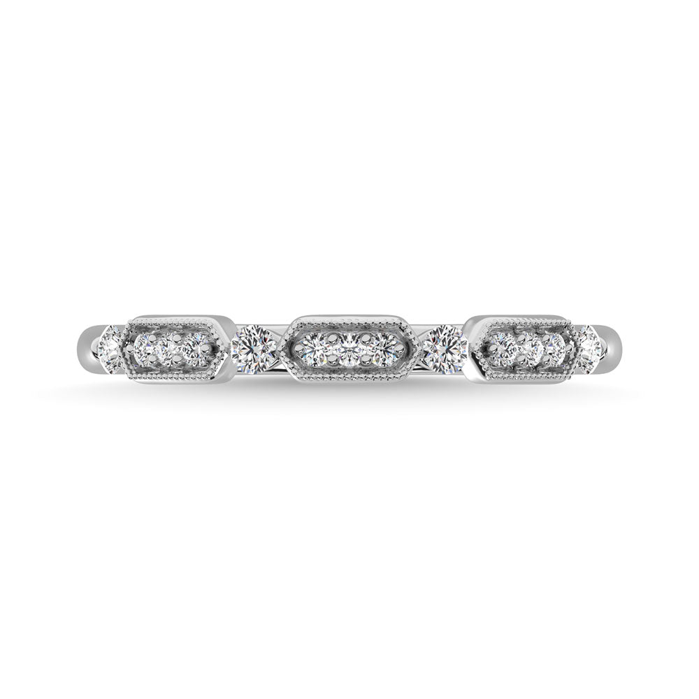Anillo de Aniversario con Diamantes de 1/6 quilates en Oro Blanco de 14k