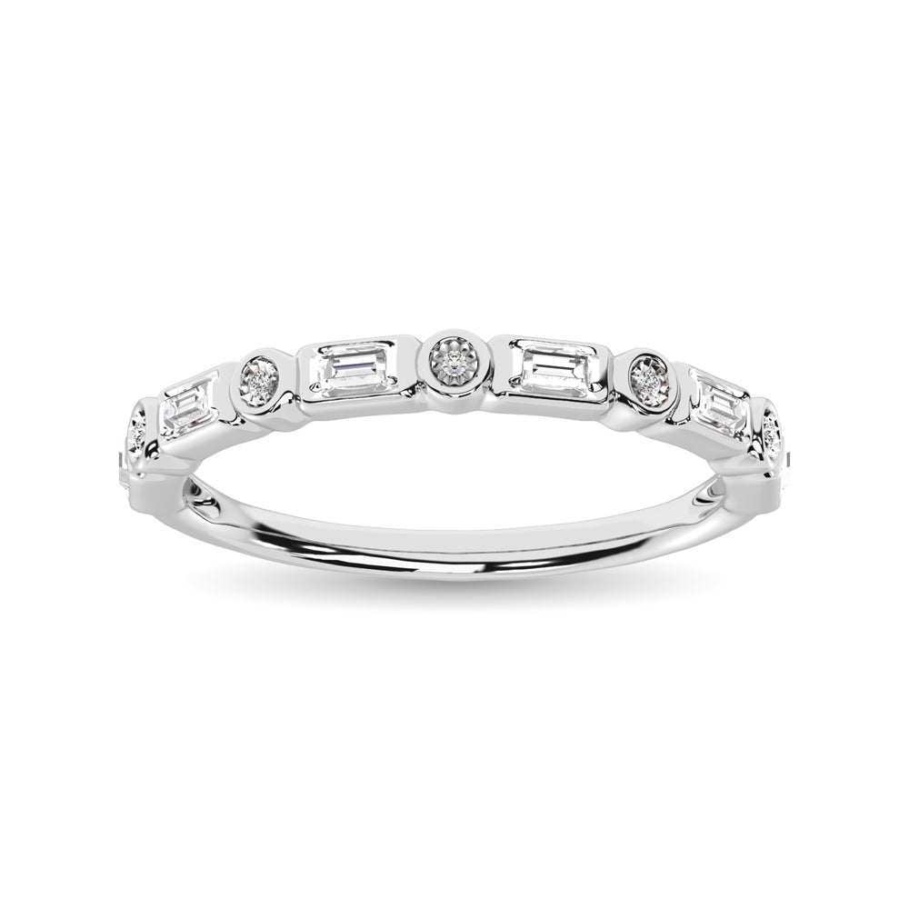 Diamante 1/20 Ct.Tw. Banda apilada en oro blanco de 14 k