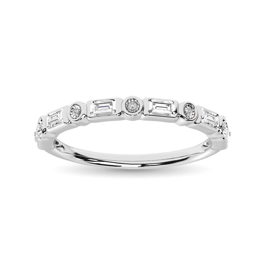 Diamante 1/20 Ct.Tw. Banda apilada en oro blanco de 14 k