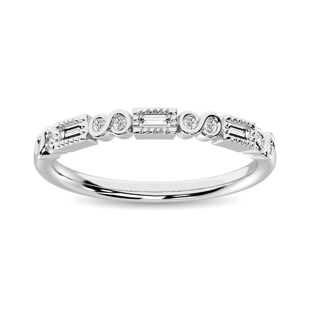Diamante 1/10 Ct.Tw. Banda apilada en oro blanco de 14 k