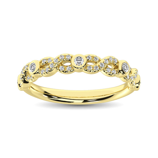 1/4 Ct. Tw. Diamond Stacked Band in 14k Yellow Gold