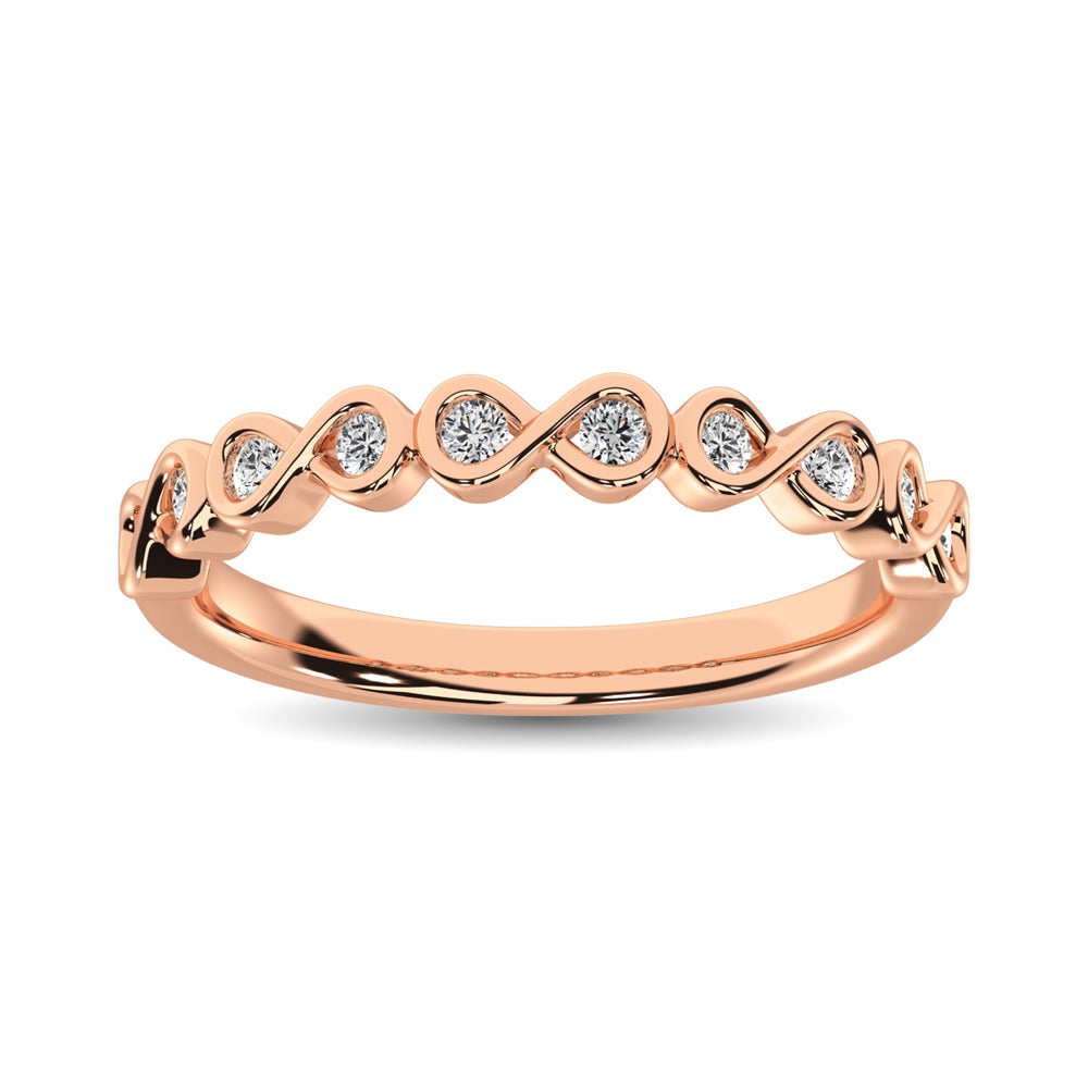 1/5 Ct. Diamond Tw. Stackable Wedding Band in 14k Rose Gold
