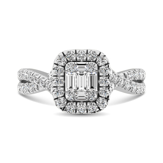 Diamante 7/8 Ct.Tw. Anillo de compromiso en oro blanco de 14 k
