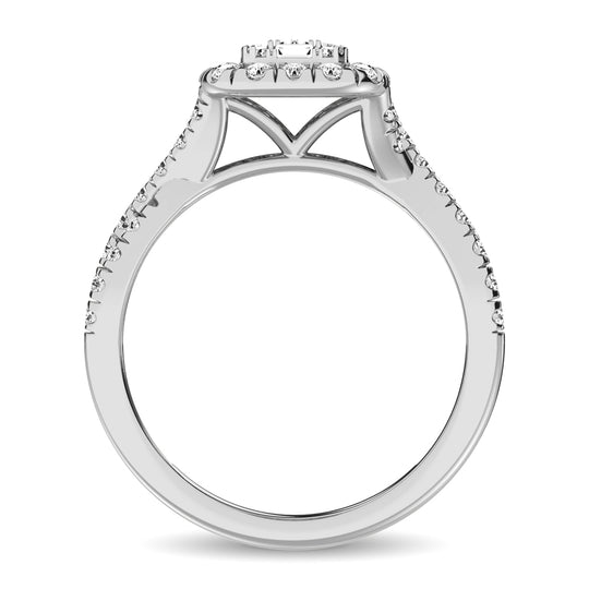 Diamante 7/8 Ct.Tw. Anillo de compromiso en oro blanco de 14 k