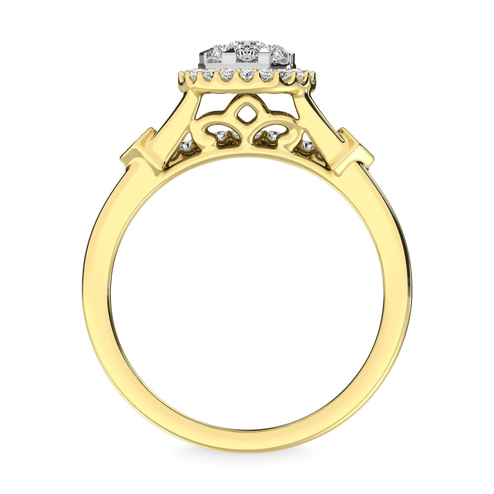 Diamante 1/2.Tw. Anillo nupcial en oro amarillo de 10 quilates